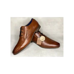 Bugatti Geklede veterschoen Cognac