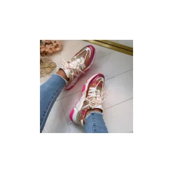 Dwrs Lage sneaker Roze