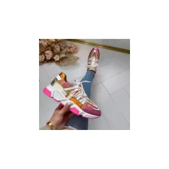 Dwrs Lage sneaker Roze