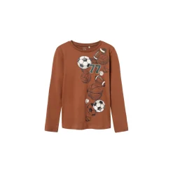 Name It T-shirt lange mouw Bruin