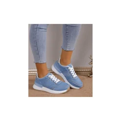 Selected By La.ra Lage sneaker Blauw