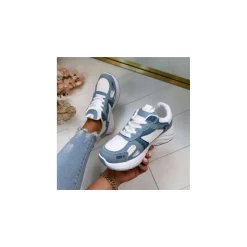 Selected By La.ra Lage sneaker Blauw