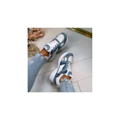 Selected By La.ra Lage sneaker Blauw